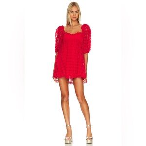 For Love and Lemons Hannah Mini dress in red